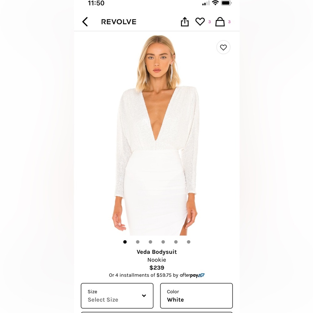 Nookie white sequin bodysuit